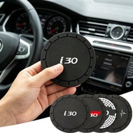 1pcs Anti-slip Shockproof Car Cup Pad Coaster Mat Interior Organizer For Hyundai i30 Fastback N 2017