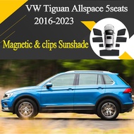 Car Sunshade  For VW Tiguan Allspace 5seats 2016-2023 Side Window Sun Shade Visor Magnetic Car Sunsh