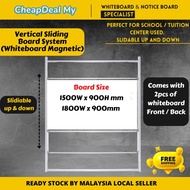 Sistem papan putih Gelongsor Menegak /Vertical Sliding whiteboard system 3x5 3x6 (2 size available) 