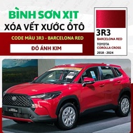 Sơn Xịt Xóa Vết Xước Cho Xe TOYOTA COROLLA CROSS Màu ĐỎ ÁNH KIM code 3R3 - BARCELONA RED Chính Hãng