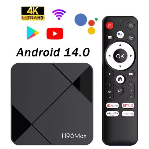 Set Top Box TV H96 MAX Android 14.0 RK3518 4K Wifi6 BT5.4 Voice Remote Assistant Android Smart TV Bo