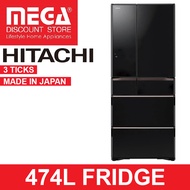 HITACHI R-WXC620KS 474L 6-DOOR FRIDGE (3 TICKS, MADE IN JAPAN)