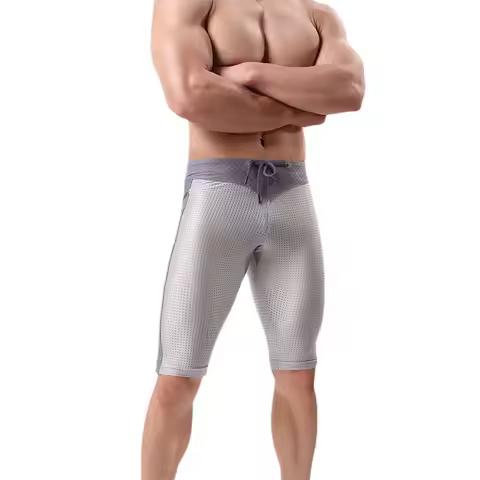 Men's Fitness Mid-length Pants Lightweight And Breathable Nylon Mesh Sports Pants For Hiking Running