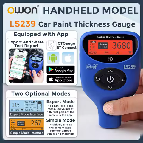 Linshang Automotive Paint Meter Expert Edition with Auto-Substrate ID for Iron Galv Body Filler APP 