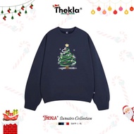 Thekla Loose Fox Fur Sweater with Christmas Tree Print BST287 Multi-Color, Soft and Thick to Keep Wa