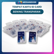CLEAR TRANSPARENT ID CARD HOLDER, 2 SIDES OF KAI LOGO