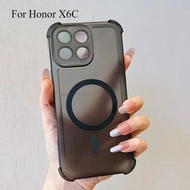 Cover Fro Honor X6C Shockproof Magnetic Wireless Charge Clear Case For HuaWei Honor X6C Phone Protec