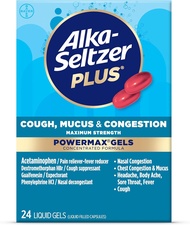 Alka-Seltzer Plus Maximum Strength Cough, Mucus & Congestion Powermax Liquid Gels, Fast and Effectiv