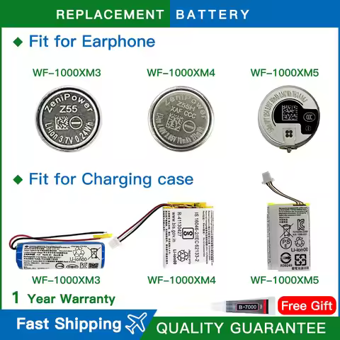 ZeniPower Z55H Z55 Z55FH Original Replacement Battery For Sony WF-1000XM4 WF-1000XM3 WF-1000XM5 Head
