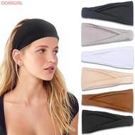 Women Solid Colour Elastic Hair Band Girls Fitness Headwear Stretchy Sports Yoga Cotton Headband Men