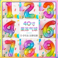 40 Inch Rainbow Gradient Birthday Number Balloon Children Birthday Party Decoration Photo Props Numb