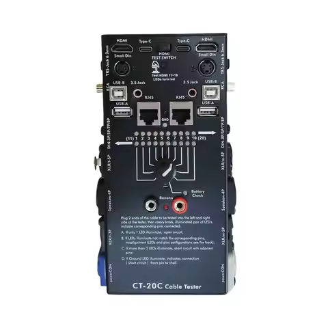 A34M-CT-20C 16-In-1 Multi-Function Audio Cable Tester XLR Signal Line Compatibility Special Electron