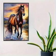 1 Set DIY 5D Diamond Painting - Majestic Galloping Horse At Sunset, 11.8x15.75 Inches Unframed Art |