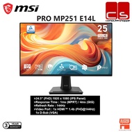 MSI PRO MP251 E14L 1920 x 1080 (FHD) 144Hz | 1ms (MPRT) / 4ms (GtG) | Adaptive-Sync | IPS Panel Moni