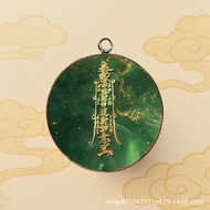 Single-sided mm round time gem Creative Green Charm Pendant Accessories Keychain Jewelry - mm round 