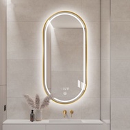 Bathroom Mirror ToiletledTouch Screen with Light Toilet Oval Smart Mirror Dormitory Wall Sticker