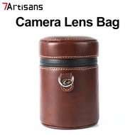 7artisans PU Leather Zipper Lens Case Pouch Bag Thickened anti-collision for DSLR Camera Lens