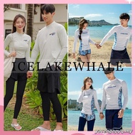 two piece set swimming suit woman man Couple swimsuit woman men Beachwear swimwear women long sleeve