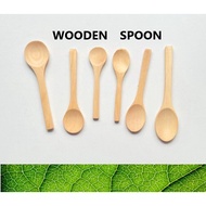 [1 pcs] Mini Wooden Spoon Soup Coffee Salt Teaspoon party ice cream jam cake dessert scoop...
