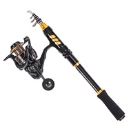 Portable Travel Fishing Rod and Reel Combos Telescopic Carbon Fishing Rod with Spinning Reel Set Kit