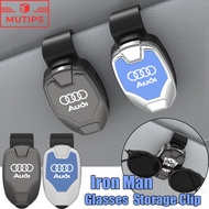 Audi Car Iron Man Glasses Storage Sun Visor Car Interior Sunglasses Holder For A3 8l 8Y A1 Q5 TT mk2