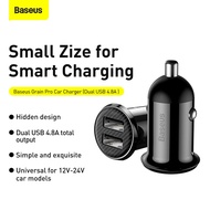 Baseus Mini Dual USB Car Charger Support iPhone12/Xiaomi / Samsung / Huawei (2.4A)