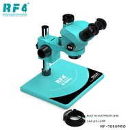 RF4 RF7050Pro 7-50X Synchronous Zoom Trinocular Stereo Microscope with Aluminum Alloy Base