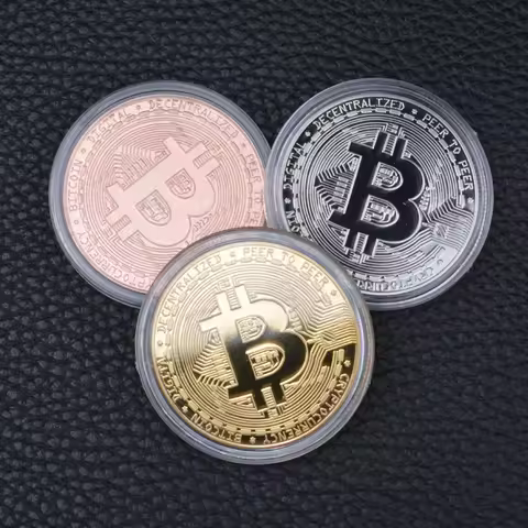 1PCS Creative Souvenir Gold Plated Bitcoin Coin Collectible Great Gift Bit Coin Art Collection Physi