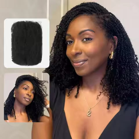 Afro Kinky Bulk Human Hair Extensions Natural Black/Brown/99J - Lightweight for Braiding, Styling & 