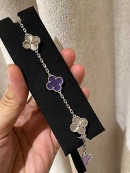 紫鑽🌟誠信商家🌟💜Van Cleef & Arpels VCA 梵克雅寶 五花四葉幸運草 18k金 紫羅蘭 天然石英岩 鐳射 手鏈 男女同款 情侶款 生日禮物 情人節 Unisex Couple Br