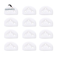 12Pcs Classical Guitar Rollers String Trees Retainer Guides Guitar String Locks Nut Block Clamp, Whi