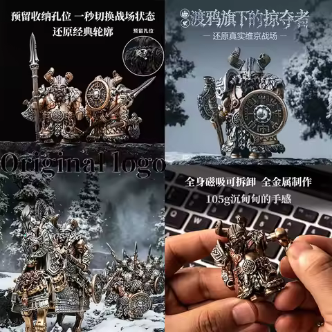 Original Logo Viking Raider Robber Building Blocks Warrior Magnetic Bricks Toys Detachable Metal Fig
