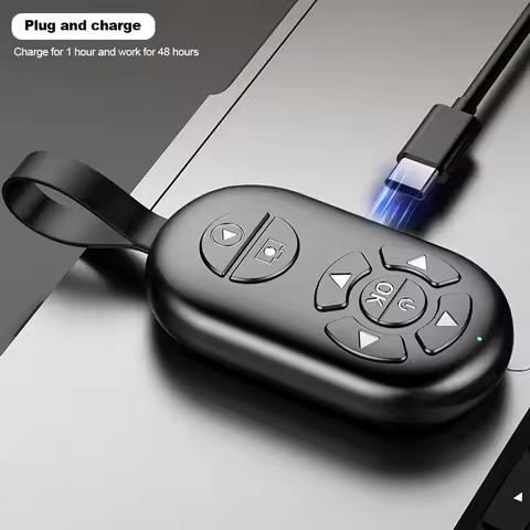 For Tiktok Photo Brush Video Bluetooth Remote Control Click The Novel Page Turning Mobile Phone Blue