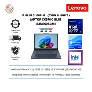 Lenovo IP Slim 3 15IPH11 (Thin & Light) Laptop (CU5 322/ 16GB/ 512GB/ Intel/ W11H/ M365B/ 2Y/ Cosmic