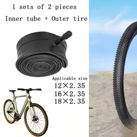 1 Set 12/14/16/18x2.35 Outer Tyre+ Inner Tube Children Bicycle Folding Bike Cycling Wheels Tires Com