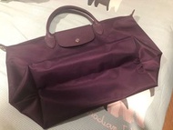 （全新）Longchamp Lepliage NEO 紫色厚尼龍L手提包