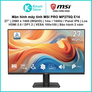 MSI PRO MP275Q E14 Computer Monitor | 27" IPS / 2560 x 1440 (WQHD) | 1ms / 144Hz | With Speaker | MS