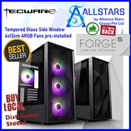 Tecware Forge S Omni TG ARGB ATX Tower Chassis (TWCA-FORGES-WHOM) / 4x Omni P2 ARGB Fans + HUB