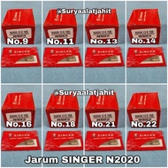 MERAH SINGER N2020 red needle @1 box = rp. 270,000/ 25 packs