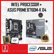 Asus PRIME B760M-K D4 B760 LGA1700 Motherboard + Intel 12TH / 13TH GEN CORE I3 / I5 / I7 / I9 CPU CO