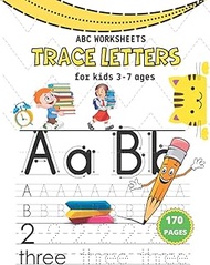 abc worksheets trace letters for kids 3-7 ages: abc 123 big jumbo coloring book for toddlers | The A