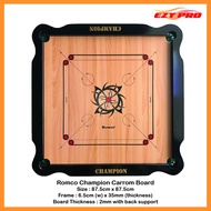 Romco Champion Wooden Carrom Board + Carrom Seeds & Striker | Stand NOT included