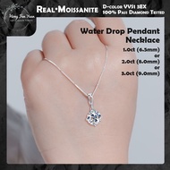 [HFY] PT 1ct 2ct 3ct Water Drop Pendant Real-Moissanite GRA Simple Necklace Diamond Flat Replacement