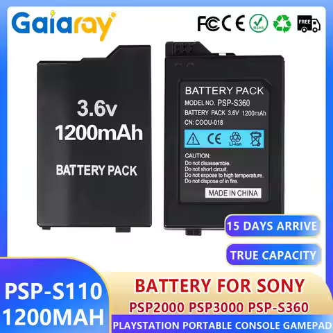 PSP-S110 PSP2000 Camera Battery High Quality Real Capacity 1200mAh for Sony PlayStation Portable Con
