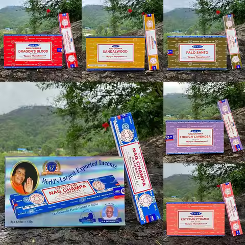 5BOX NAG Champa Incienso Satya Incense Collection Satya Handmade Sticks with Flavors Refreshing Medi