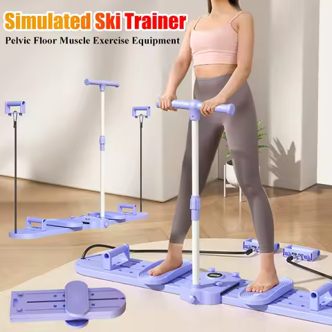 Fitness Ski Machine Pelvic & Hip Strengthener Simulated Ski Trainer with Handle Pelvic Floor Muscle 