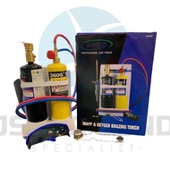 Aweld Brazing Torch Set (OX60P) + Mapp gas 3600° F 16oz & Oxygen 1.4oz