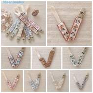 SEPTEMBER Baby Cloth Pacifier Chain, Ethnic Style Floral Soother Holder, Colorful Adjustable Teether