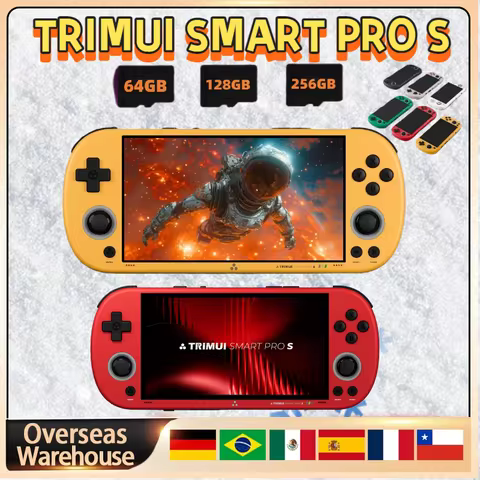 Trimui Smart Pro S Retro Handheld Game Console 4.96'' IPS Screen Linux System Joystick RGB Lighting 