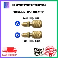 【R410A To R22】STRAIGHT Converter Aircond Adapter Gas Manifold Charging Hose Meter Cooper Connector S